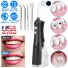 Portable Water Dental Flosser Cordless Rechargeable Dental Oral Irrigator IPX7 Waterproof Teeth Cleaner with 4 Modes 4 Nozzles 10.15oz Detachable Wate