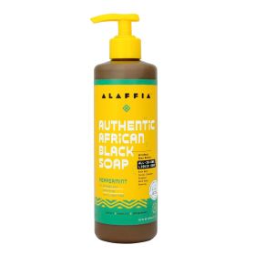 Alaffia African Black Soap - Peppermint, 16 Fl Oz.