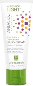 Andalou Naturals Hand Cream Lime Blossom with Shea Butter + Coconut Water, 3.4 Fl Oz