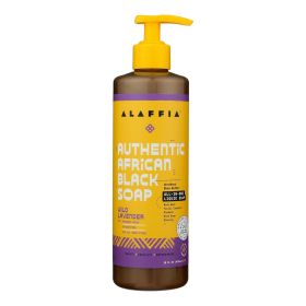 Alaffia Authentic African Black Soap All-In-One - Wild Lavender, 16 Fl Oz.