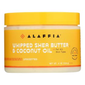 Alaffia Whipped Shea Butter & Coconut Oil - Unscented, 4 oz