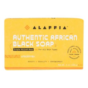 Alaffia Authentic African Black Soap Triple Milled - Unscented, 5 oz